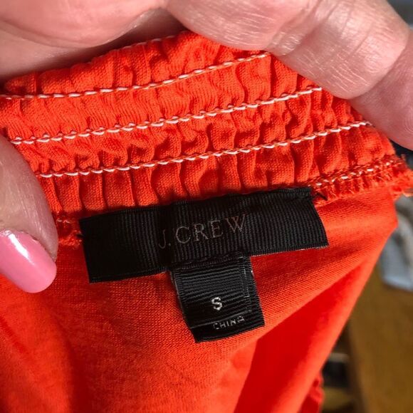 J Crew Smocked Square Neck Flutter Sleeve Top - S - Picture 8 of 10